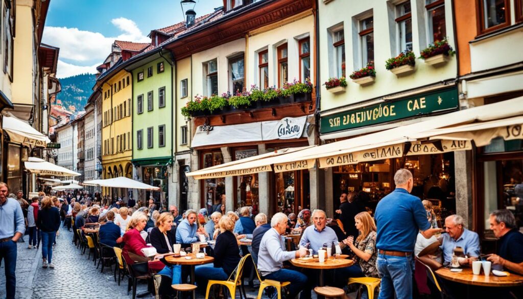 Sarajevo cafe scene