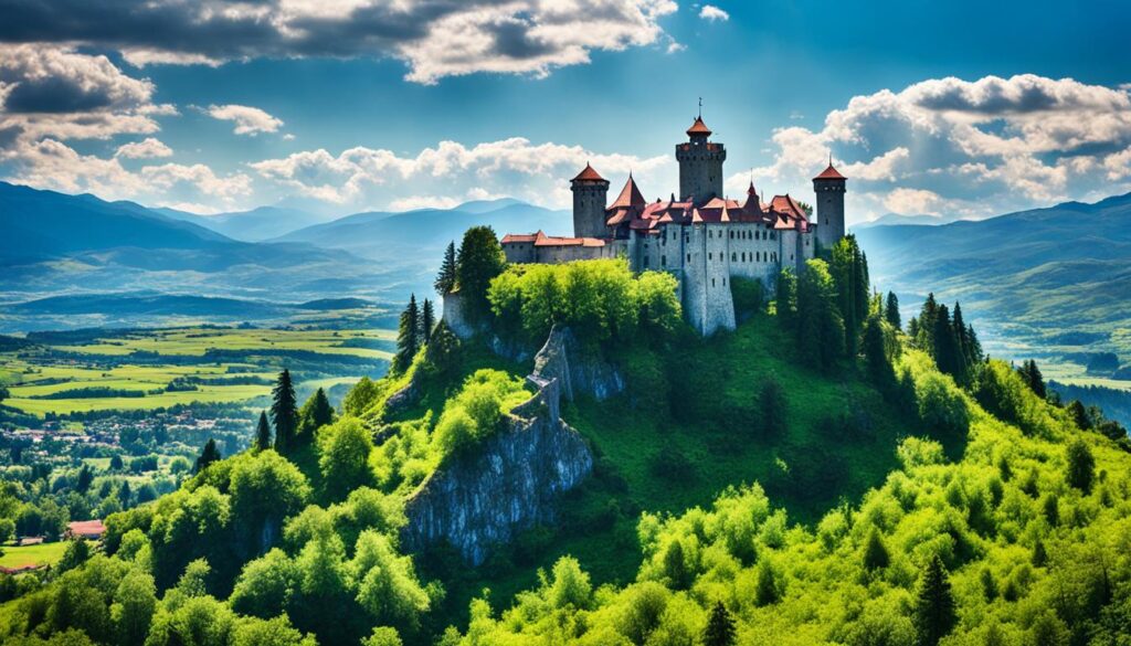 Scenic overlook of Lekuresi Castle Scenic overlook of Lekuresi Castle