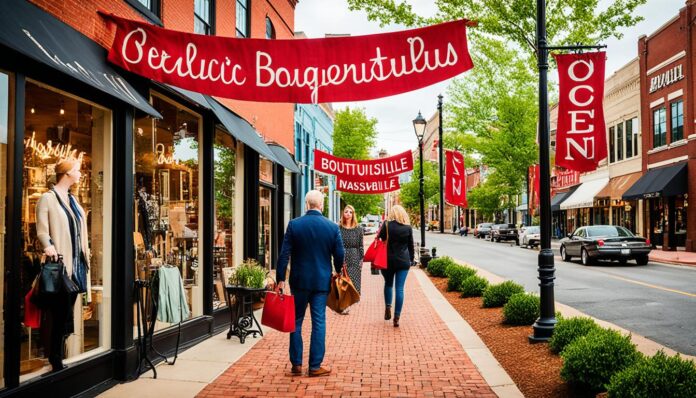 Shopping districts in Nashville for local boutiques