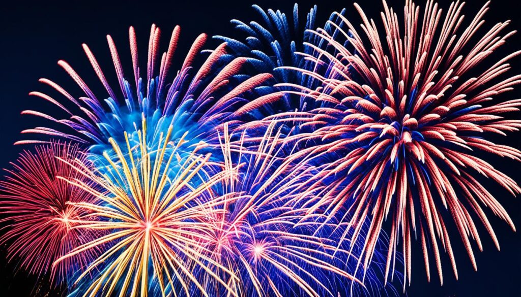 Spectacular fireworks display for July 4th Spectacular fireworks display for July 4th