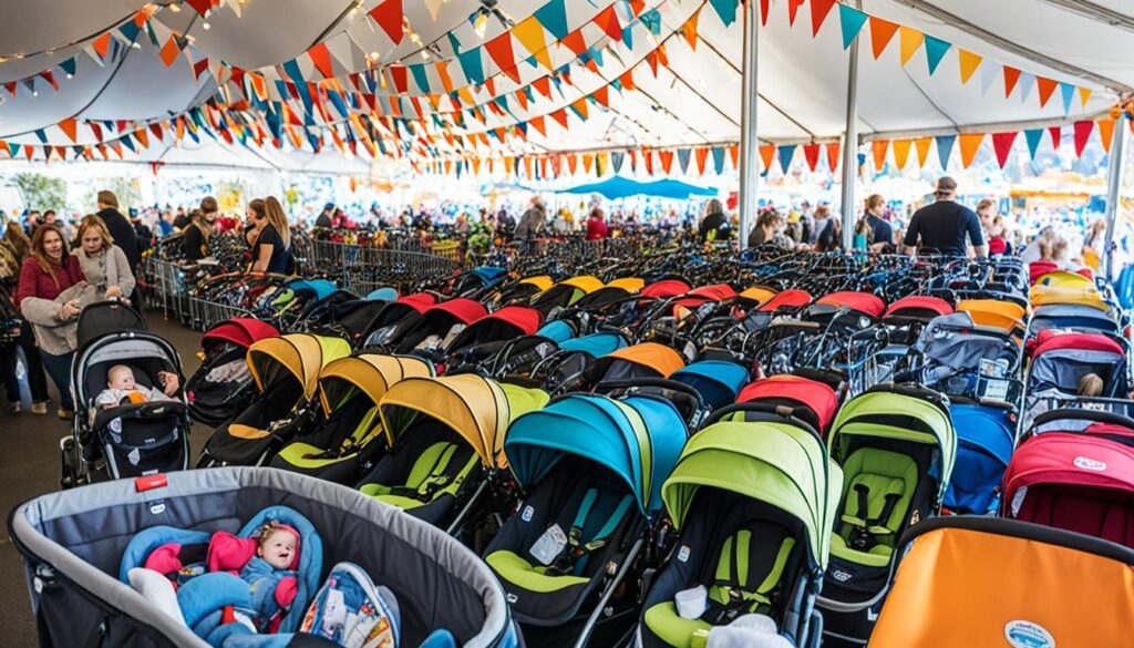 Stroller parking at Oktoberfest Stroller parking at Oktoberfest
