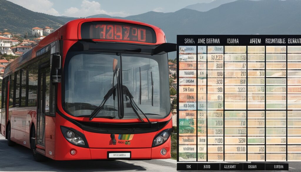 Tirana to Berat bus schedule