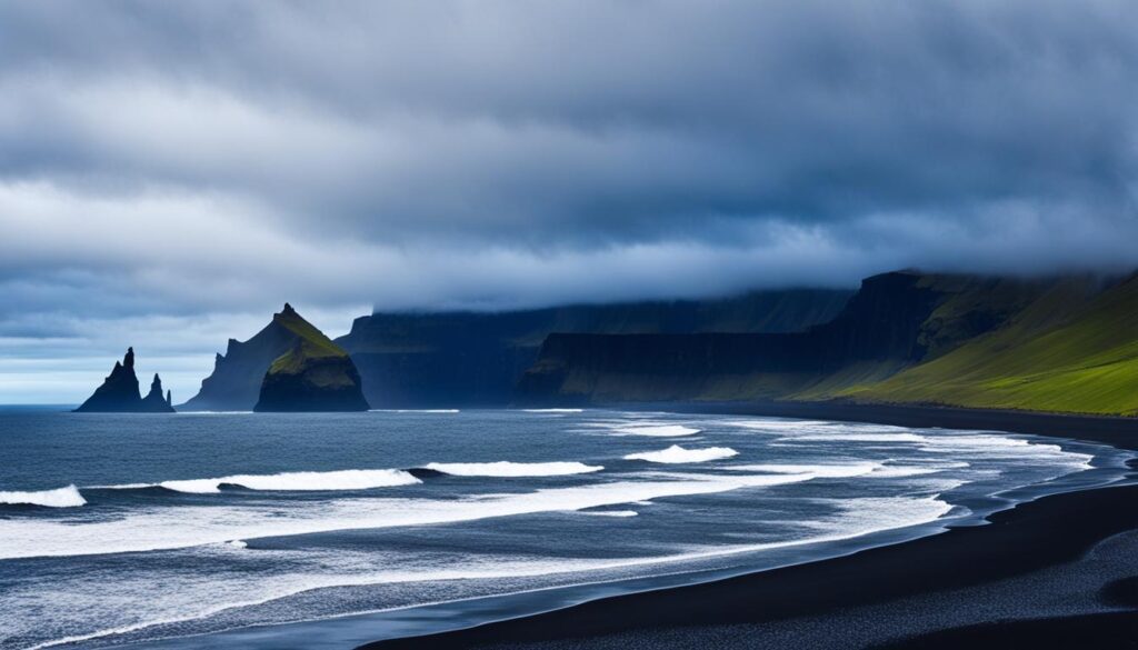 Vik black sand beach weather