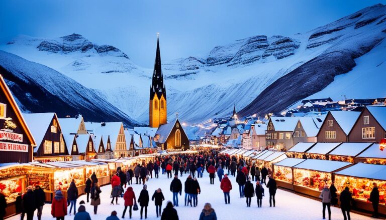 Vik winter festivals and Christmas markets in a small Icelandic village