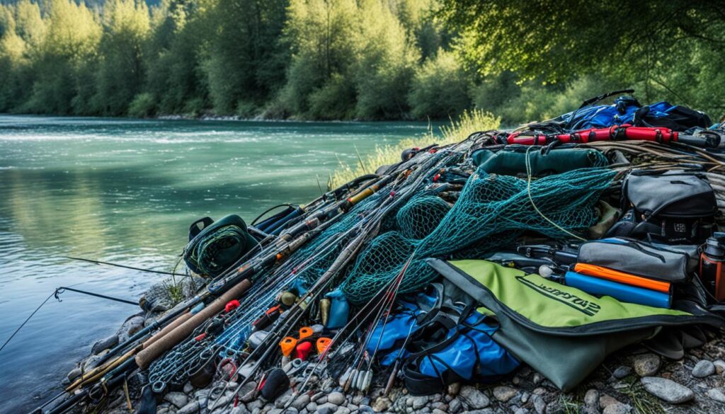 Vrbas river fishing equipment