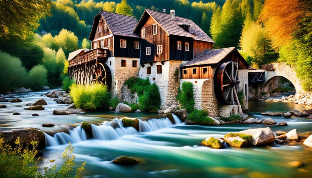 Watermills on Pliva River Watermills on Pliva River