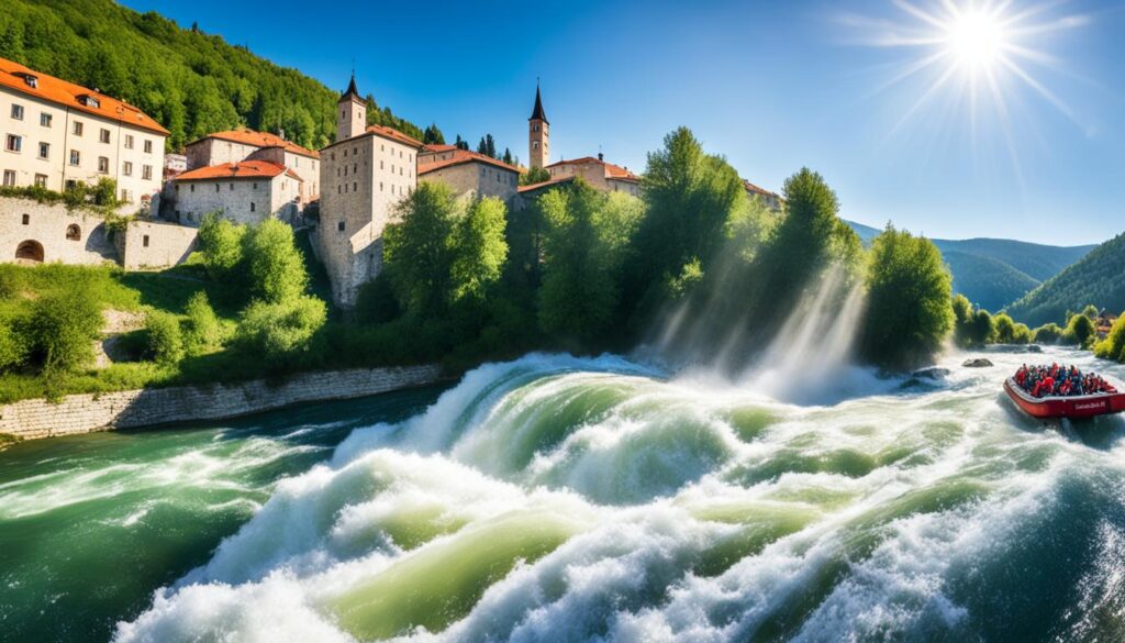 White-water rafting in Jajce White-water rafting in Jajce