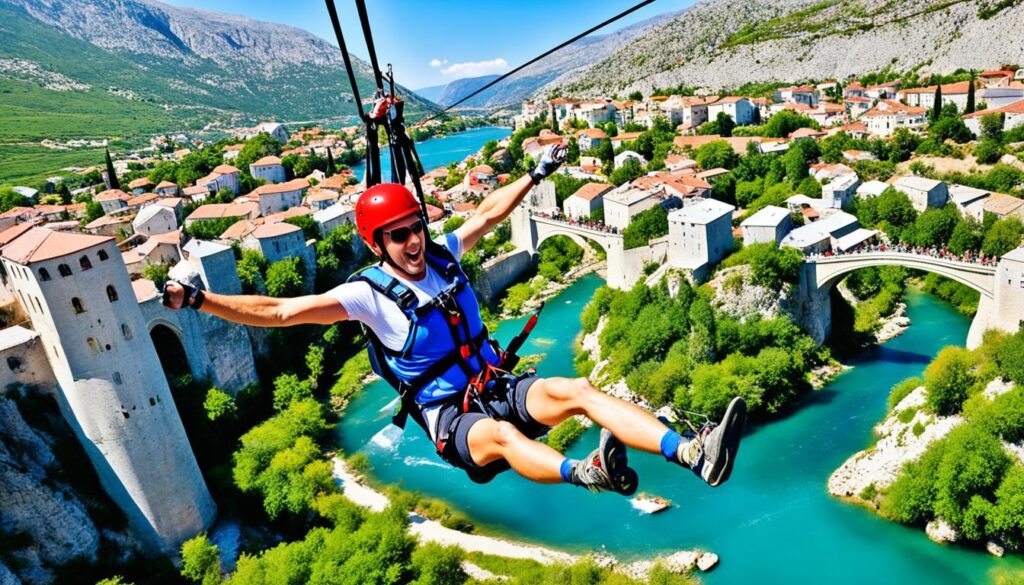 Zip Lining in Mostar