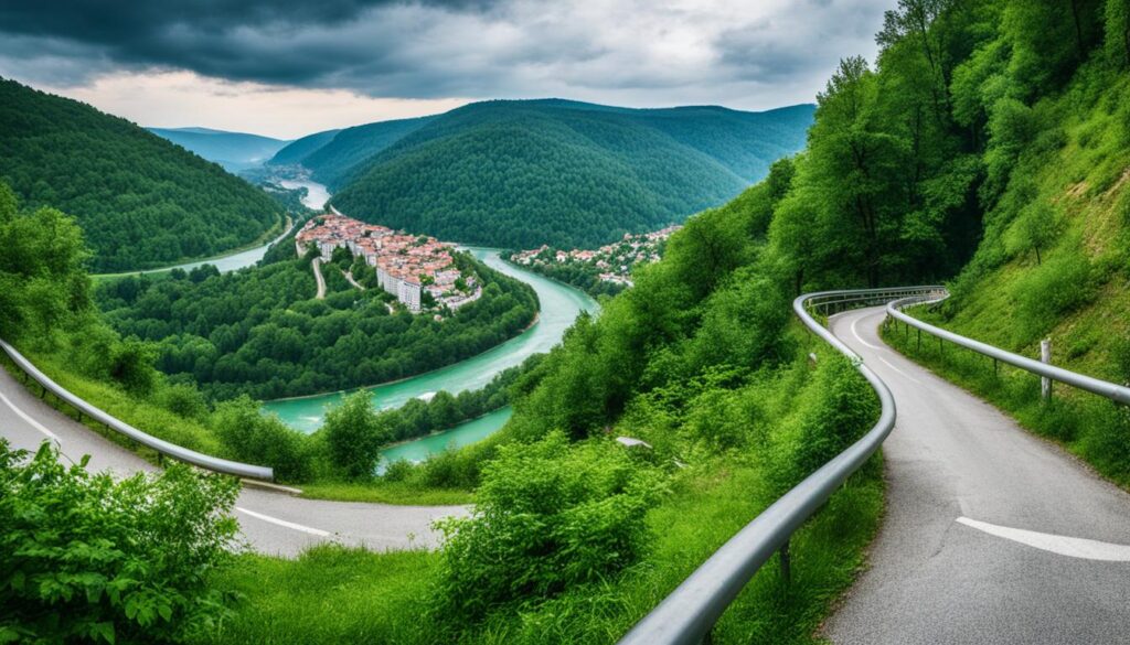 access Jajce waterfalls