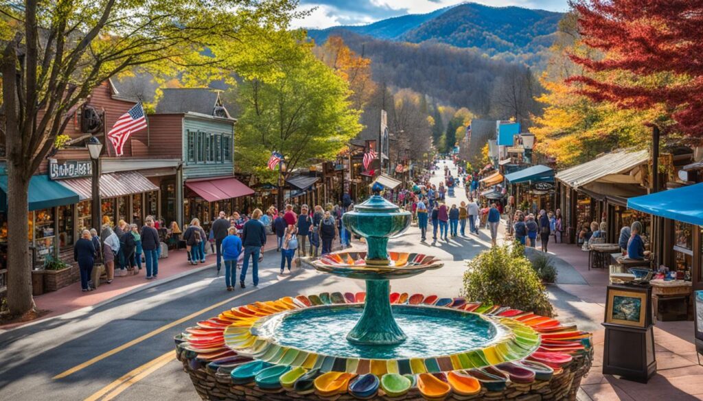 arts and crafts scene in Gatlinburg arts and crafts scene in Gatlinburg