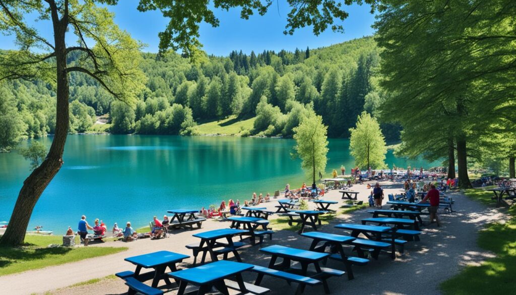 picnic facilities at Pliva Lakes picnic facilities at Pliva Lakes