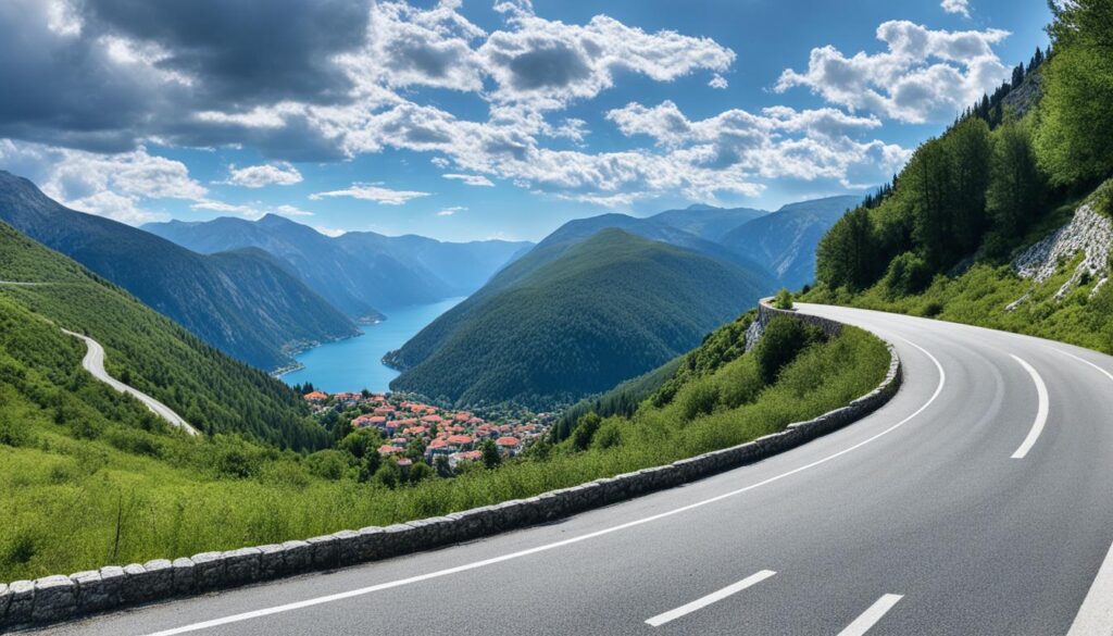 scenic mountain road in Montenegro scenic mountain road in Montenegro