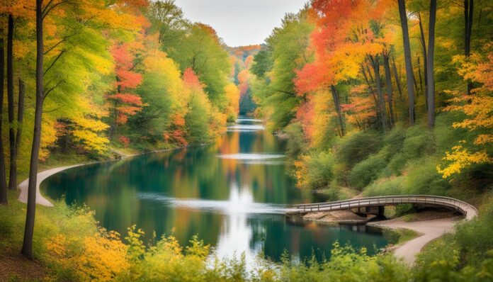 Are there any scenic trails or parks in Lansing for hiking or biking?