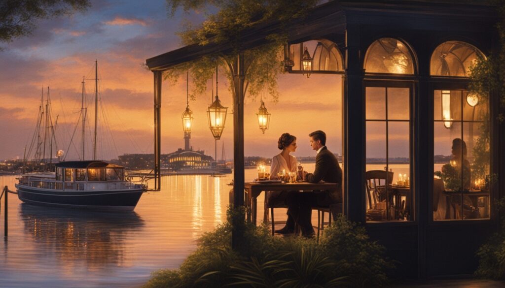 Couple dining in Charleston Couple dining in Charleston
