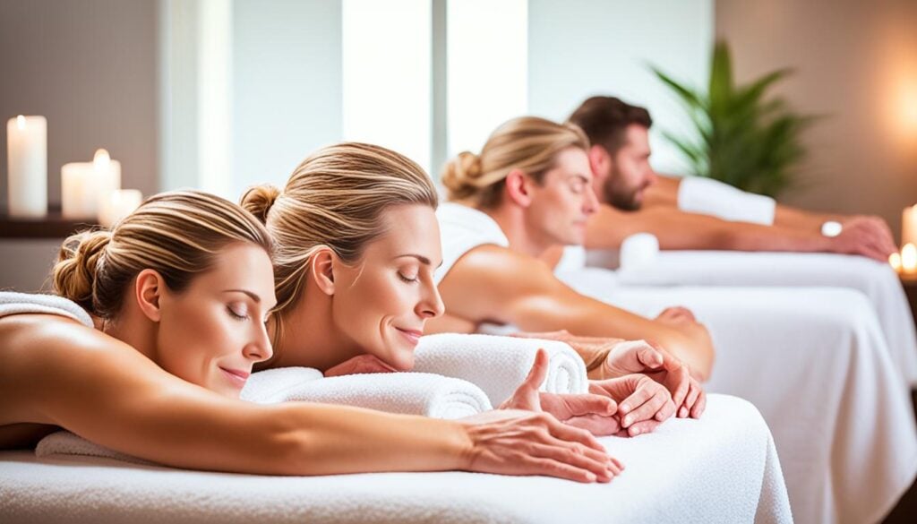 Couple's massage at a spa