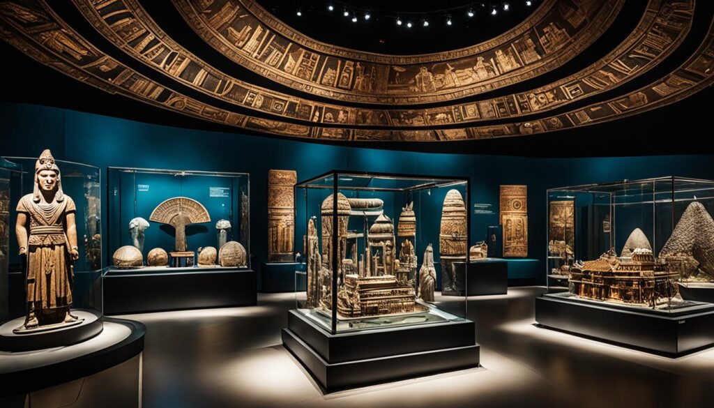 Cultural showcases in the museum Cultural showcases in the museum