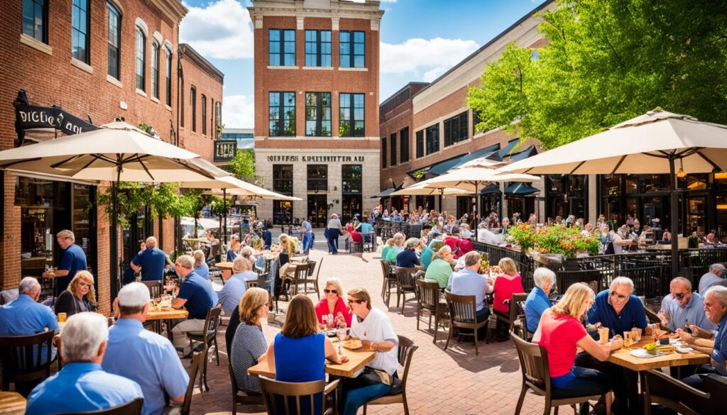 Dining in downtown Greenville Dining in downtown Greenville