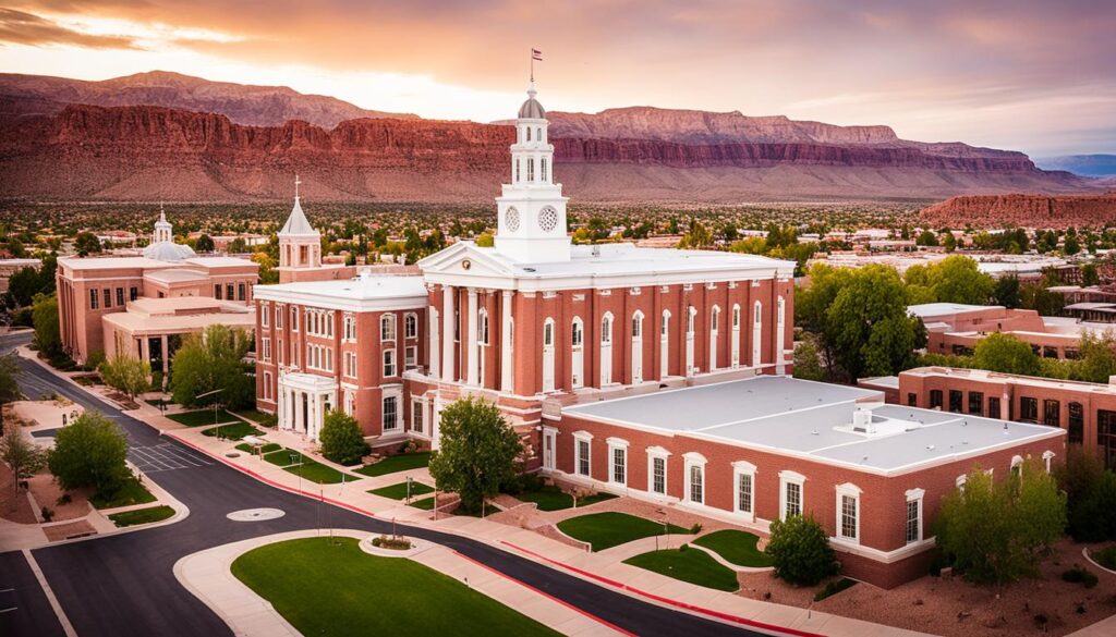 Dixie State University history and St. George Temple history