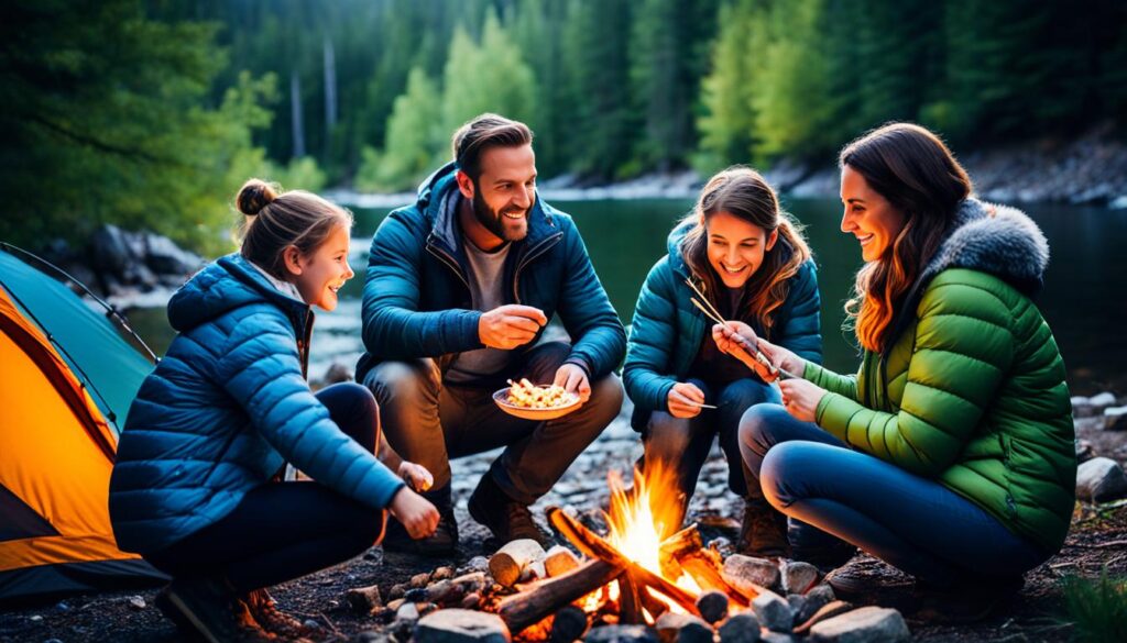 Family camping in Salem, Oregon