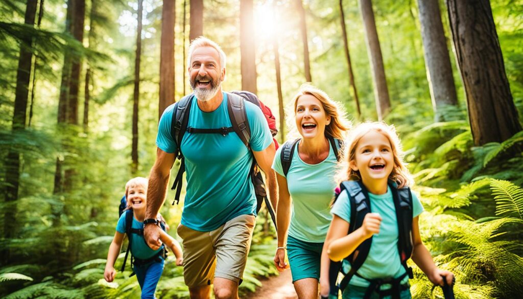 Family enjoying outdoor activities