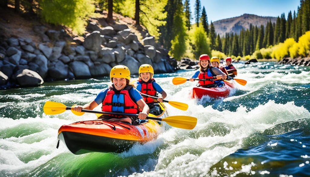 Family kayak rental options on the Deschutes River.