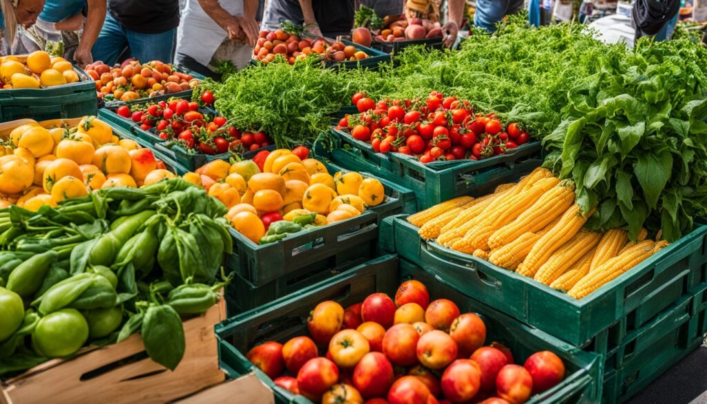 Farmers market produce