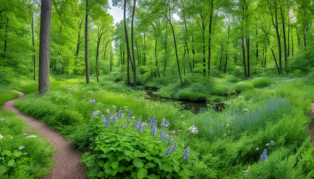 Lansing nature trails with diverse flora and fauna Lansing nature trails with diverse flora and fauna
