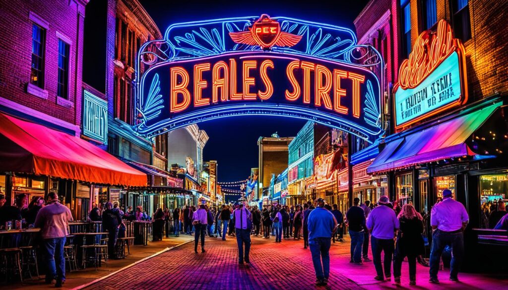 Memphis nightlife at Beale Street Memphis nightlife at Beale Street