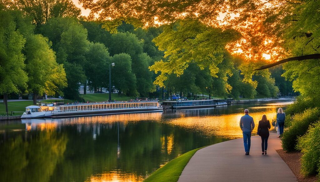 Mississippi river views along the Saint Cloud riverwalk