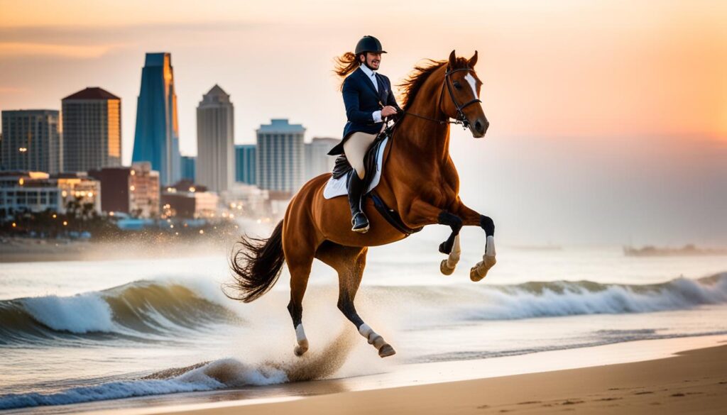 Ocean City horseback riding coastal views