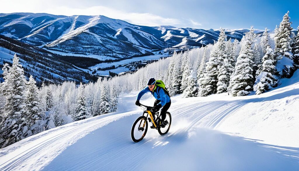 Snow biking trails in winter sports Utah