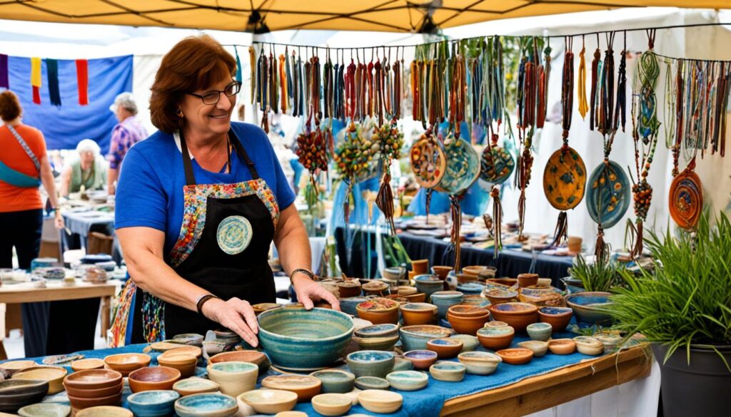 Specialty vendors at Eugene weekend market.