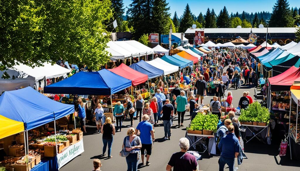 The experience of shopping promotional at Eugene Saturday Market