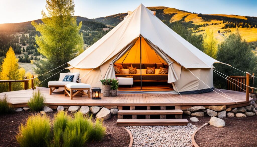 Upscale glamping accommodations