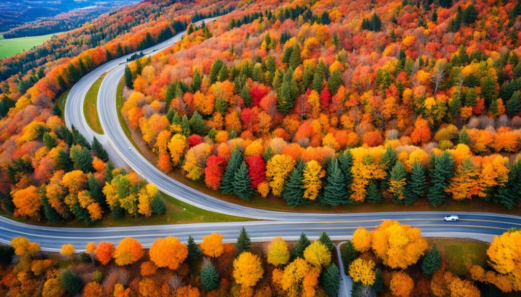 best fall foliage tours near Lansing