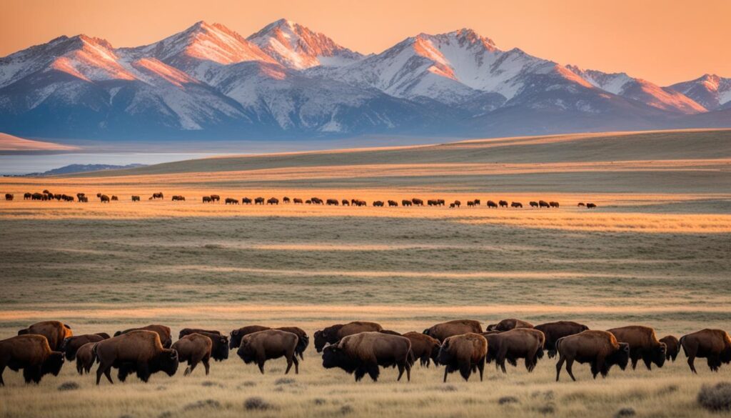 bison herd at Antelope Island