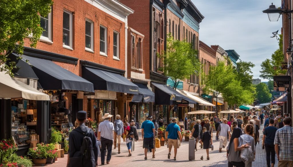 downtown Greenville shopping scene downtown Greenville shopping scene