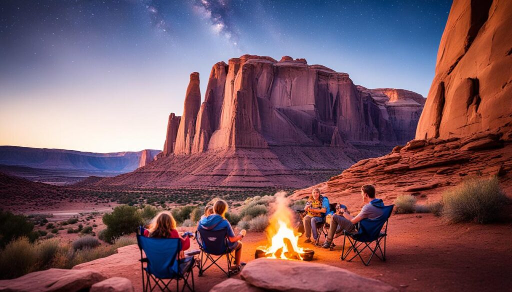 family camping near Moab