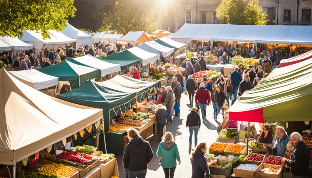 farmers market shopping