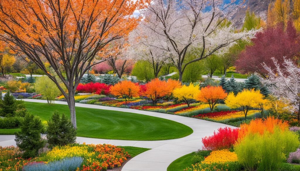 seasonal changes in peaceful park Salt Lake City seasonal changes in peaceful park Salt Lake City