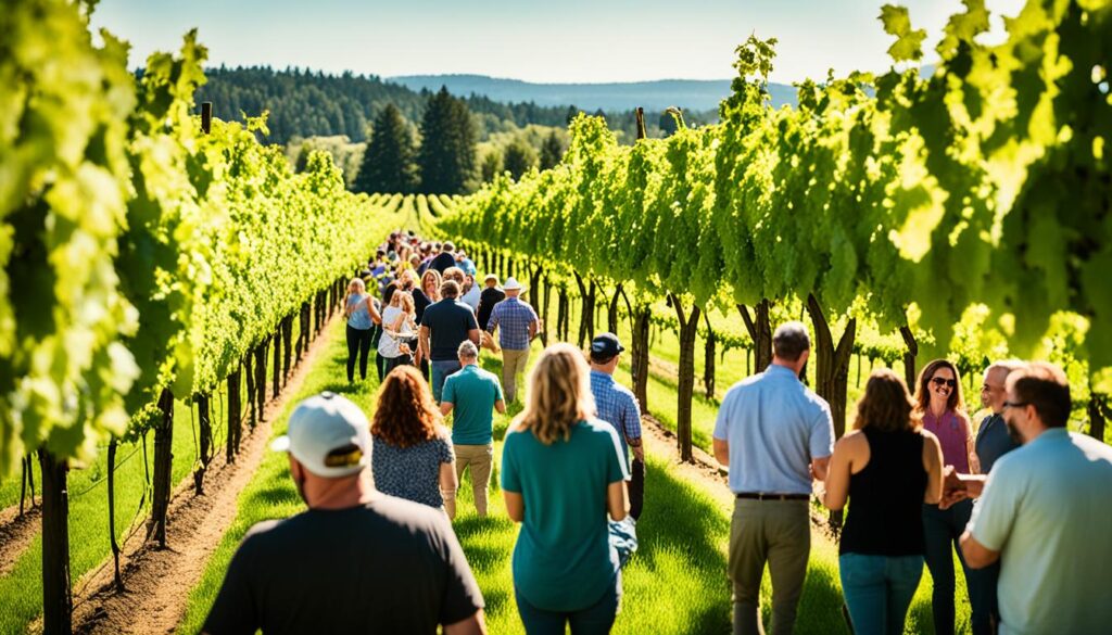 where can I find vineyard and brewery tours in Salem