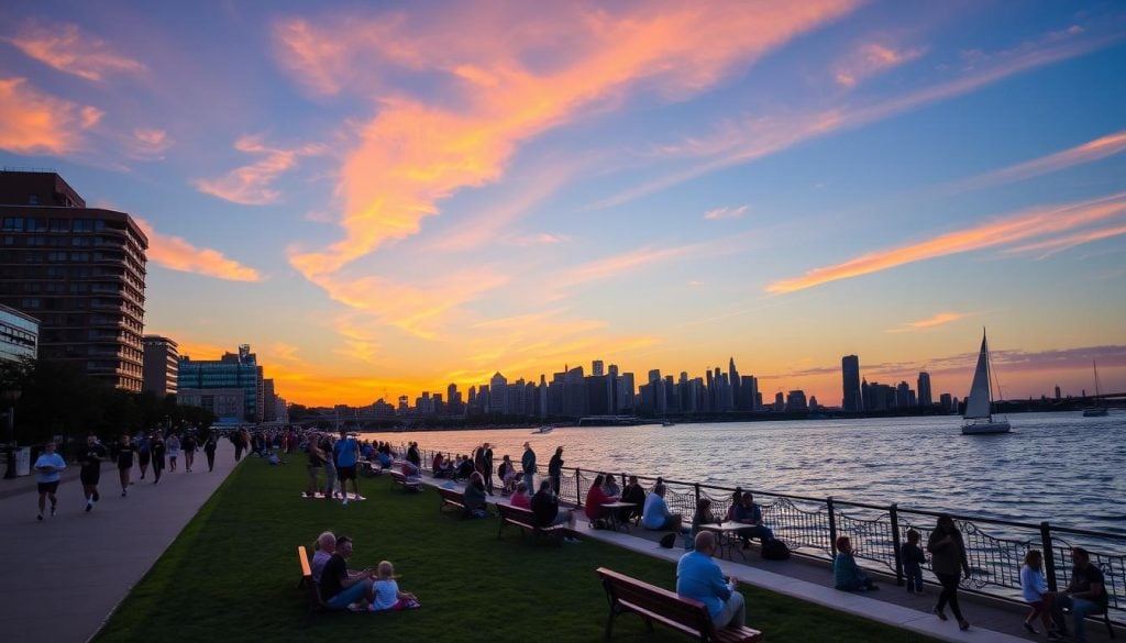 Activities along Hoboken waterfront