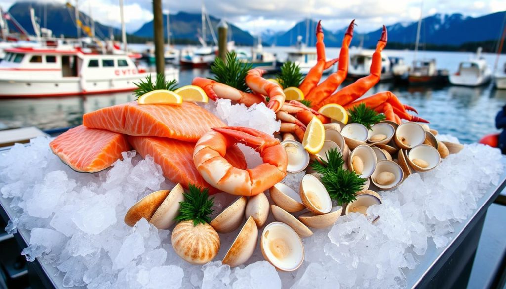 Alaskan seafood delicacies