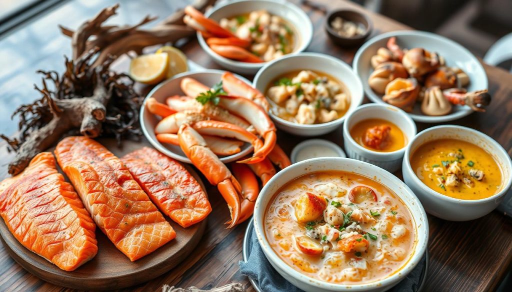 Alaskan seafood delights and dishes in Anchorage Alaskan seafood delights and dishes in Anchorage