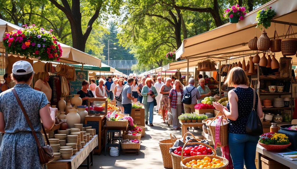 Artisanal craft vendors at farmers markets