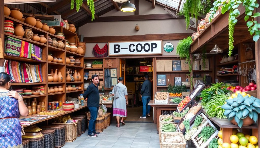 B-COOP shops promoting handicrafts and supporting local farmers