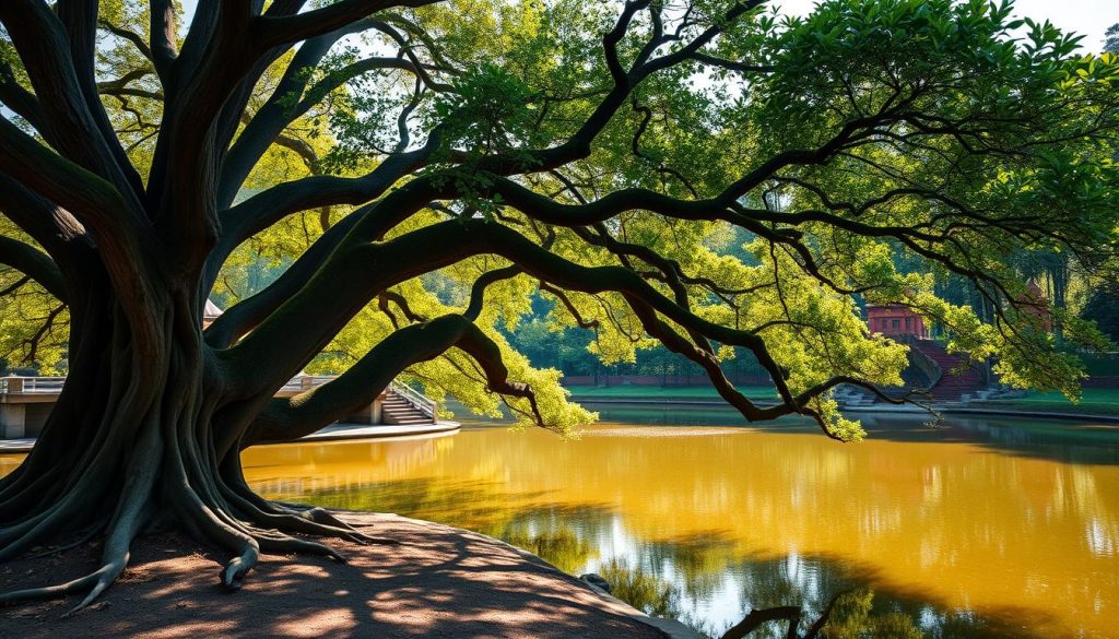 Bodhi Tree and Maya Devi Pond in Lumbini