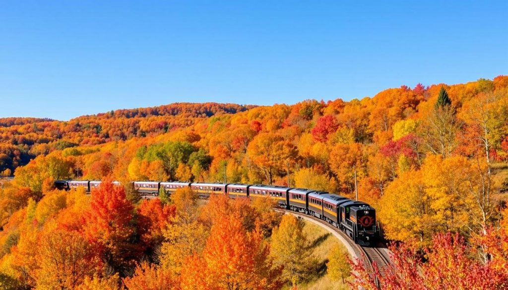 Branson Scenic Railway with fall foliage views Branson Scenic Railway with fall foliage views