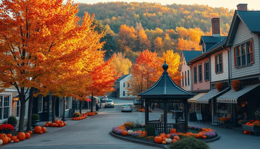 Charming New England towns in autumn Charming New England towns in autumn