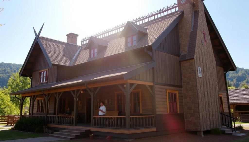 Chief Richardville House showcasing Native American architecture Chief Richardville House showcasing Native American architecture